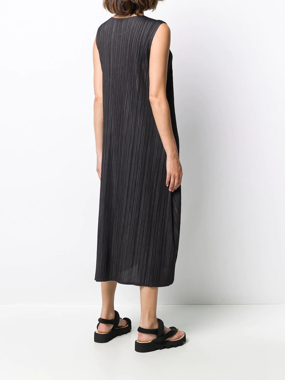 mirco pleat midi dress - 4