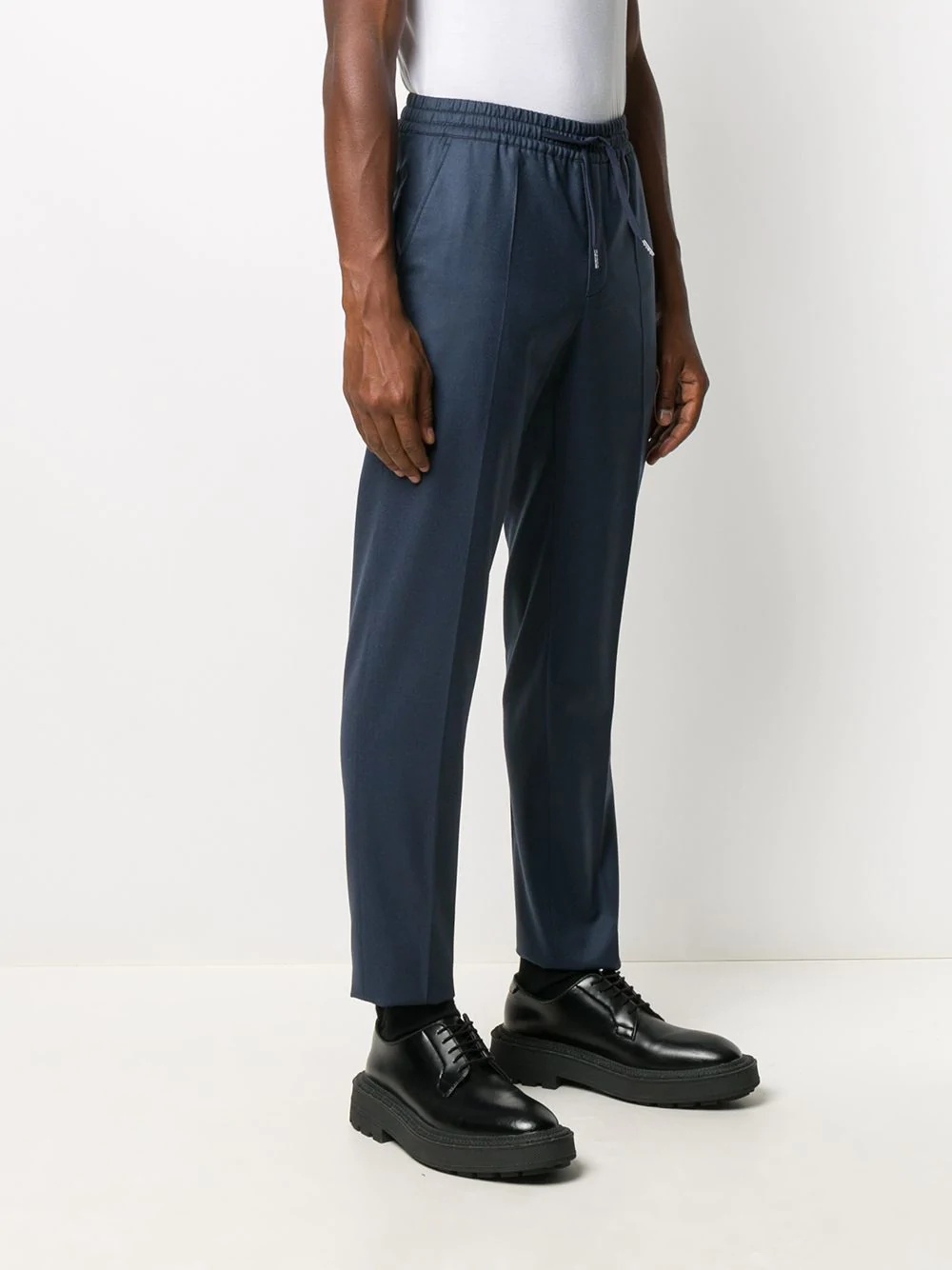 drawstring-waist slim-fit trousers - 3