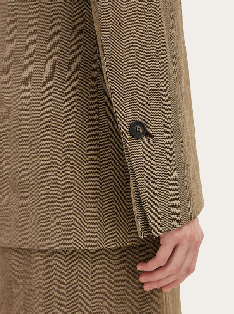 Double breasted linen blend blazer 6