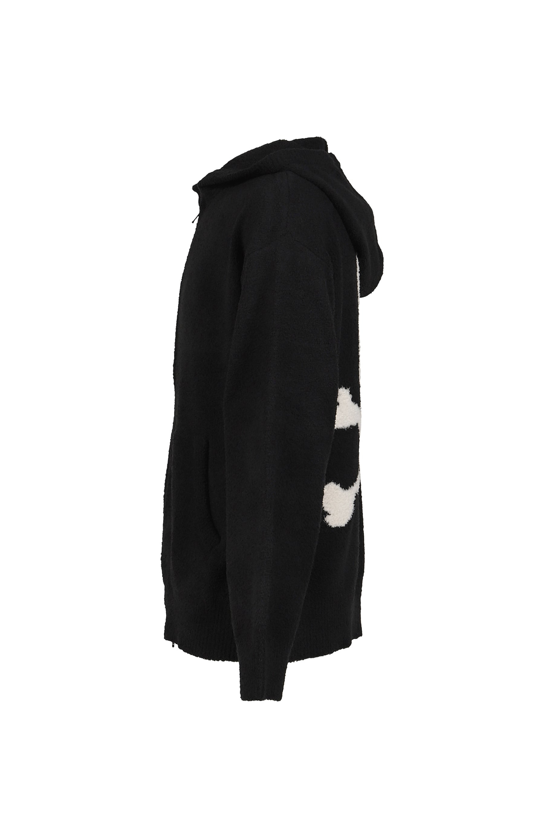 LOUNGE ZIP-UP HOODIE / BLK X WHT - 3