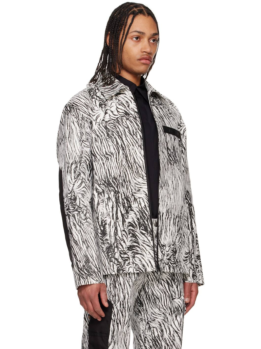 White & Black Gardiner Blouson Jacket - 2