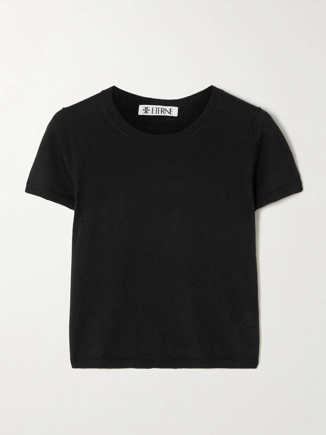 Van cropped cashmere T-shirt Black - 1