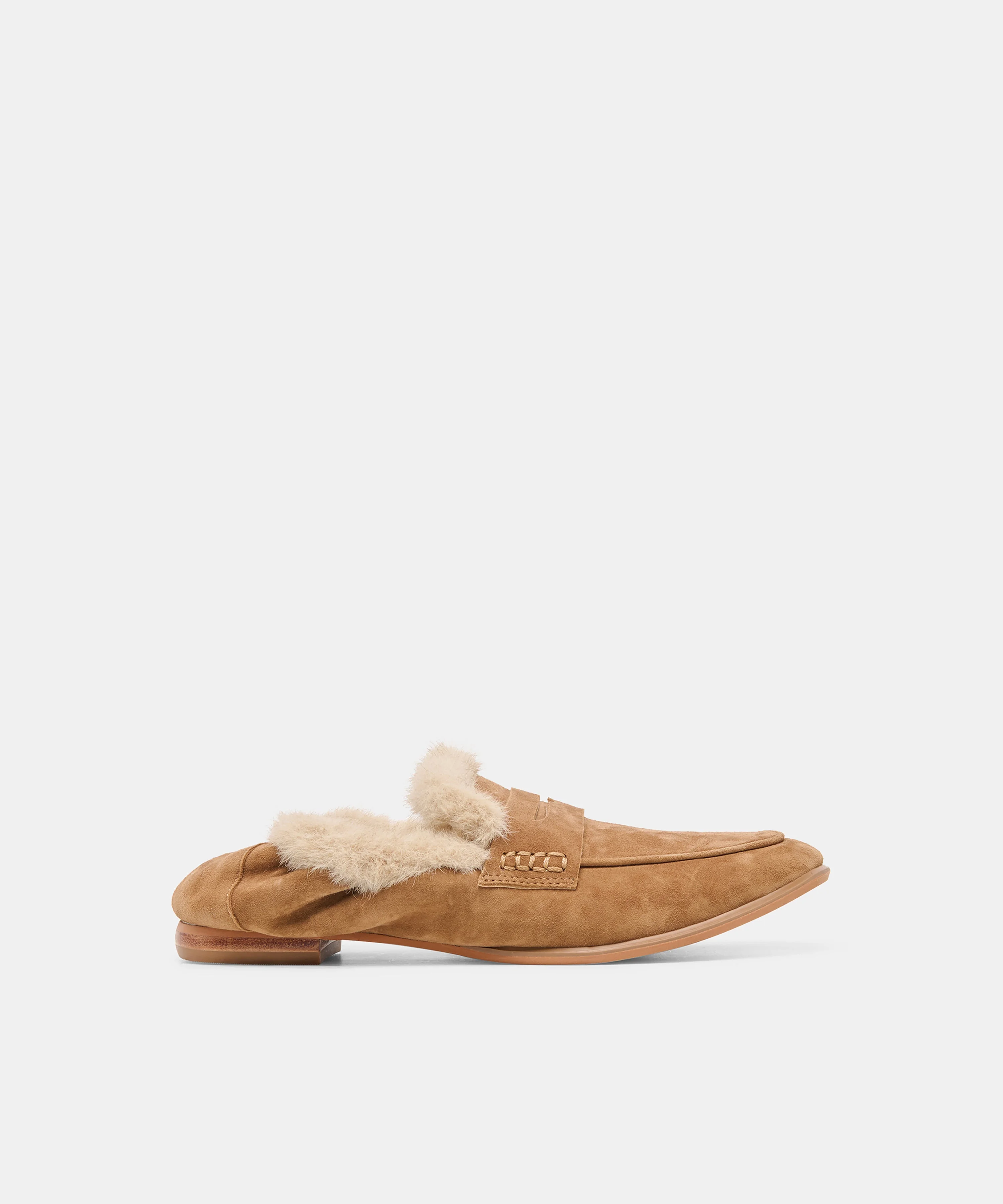 CLOEY PLUSH LOAFERS LT BROWN SUEDE - 1