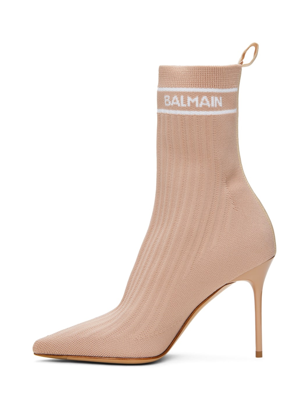 Pink Stretch Knit Skye Ankle Boots - 3