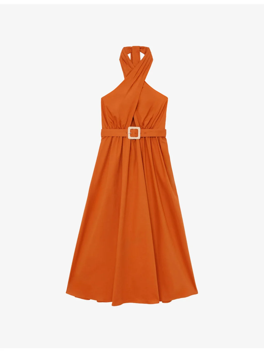 Rowe Halterneck Sleeveless Stretch-Cotton Midi Dress - 1