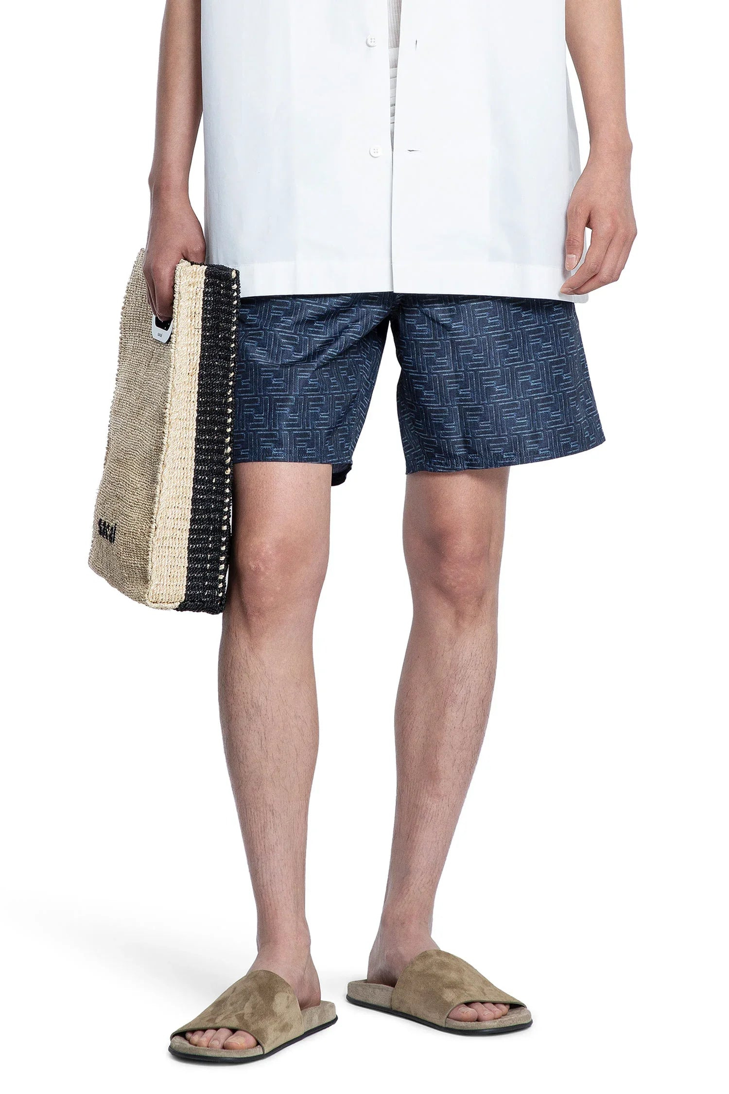 Denim-Effect-Ff-Nylon-Swim-Shorts - 5