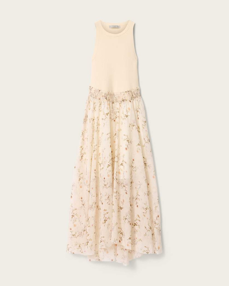 ZENIA SLEEVELESS KNIT WOVEN MIDI DRESS 1
