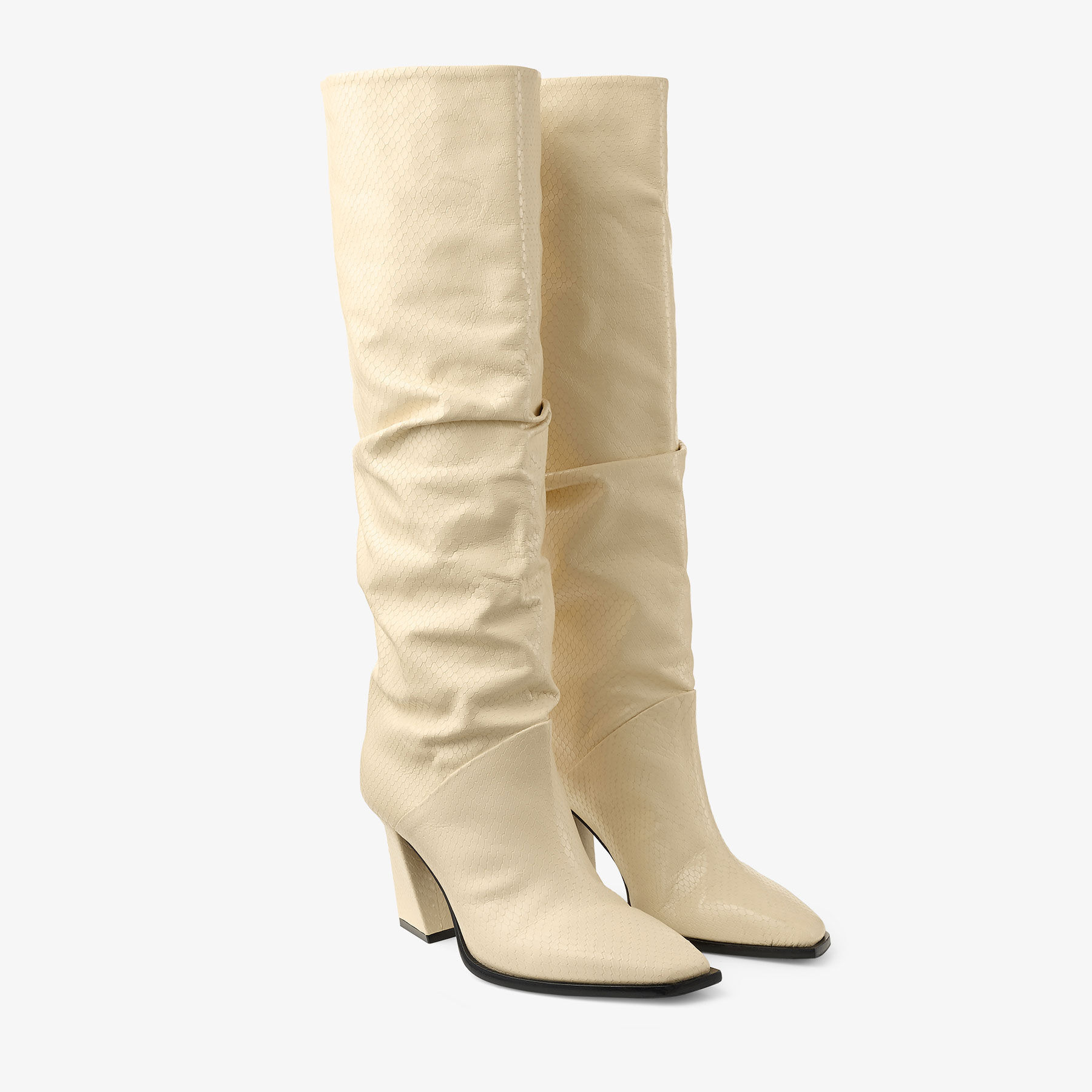 Hart Knee Boot 85
Buttermilk Elaphe Printed Leather Over The Knee Boots - 2