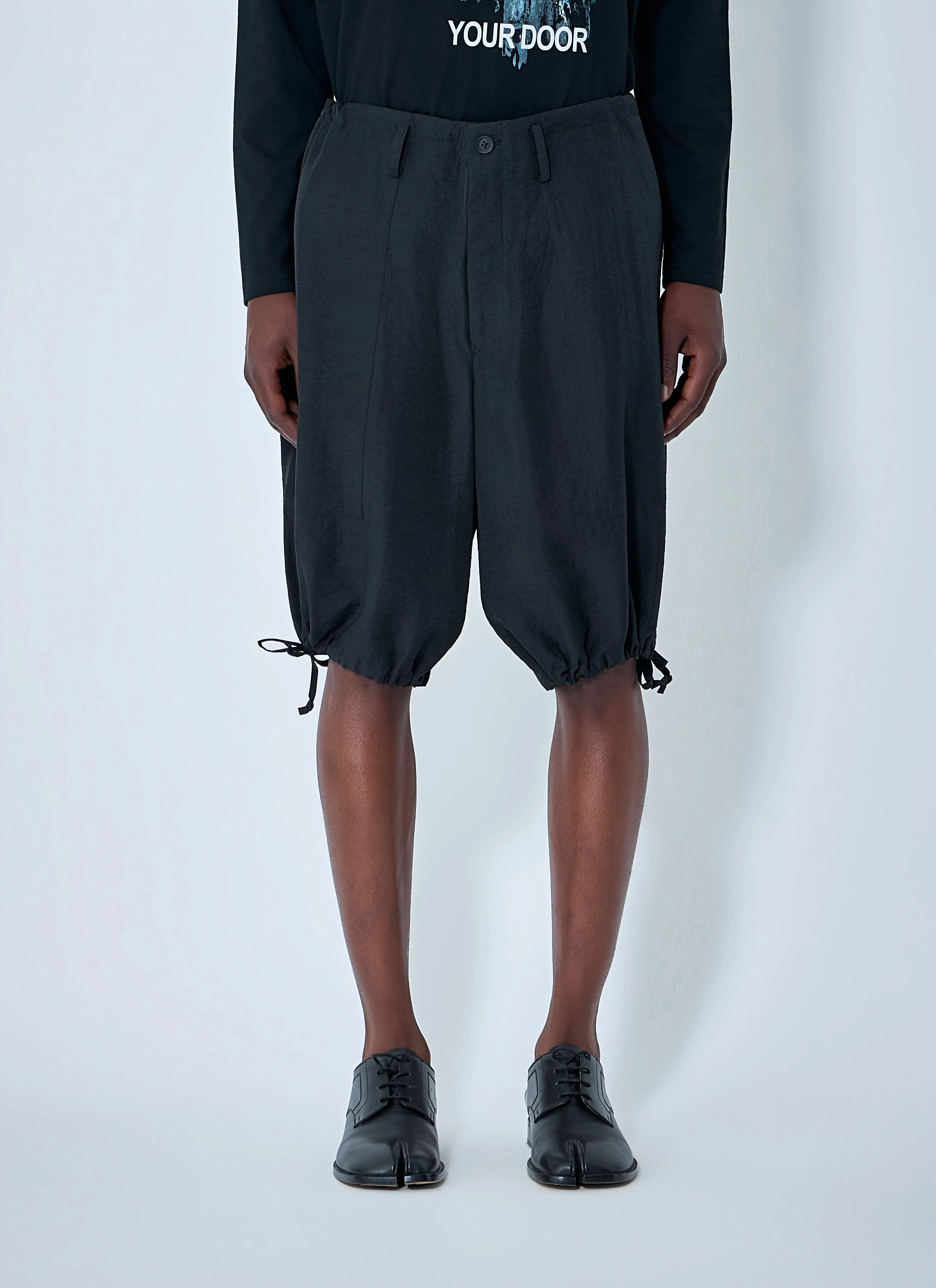Drawstring Hem Shorts - 1