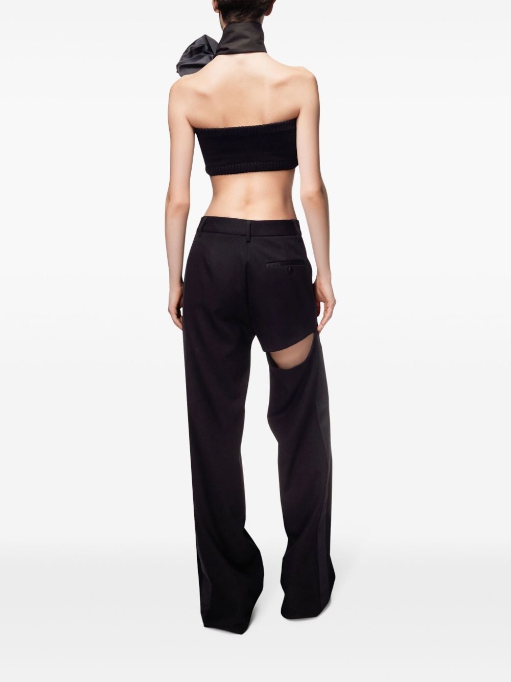 asymmetric slit trousers - 4