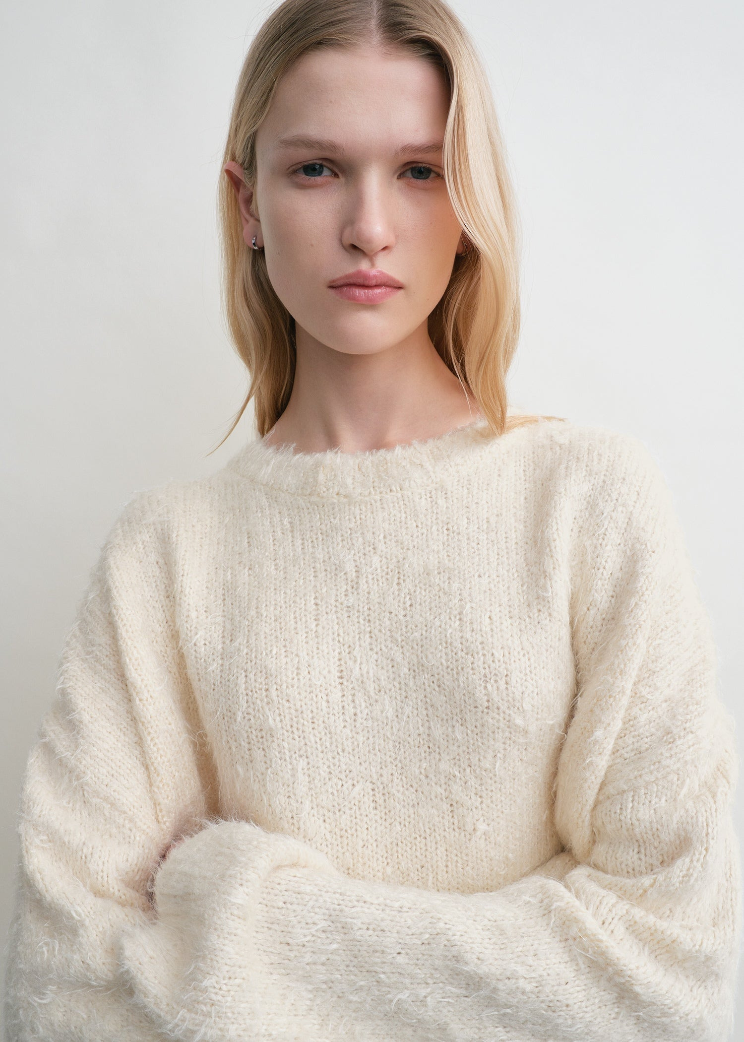 Boxy silk knit cream - 5
