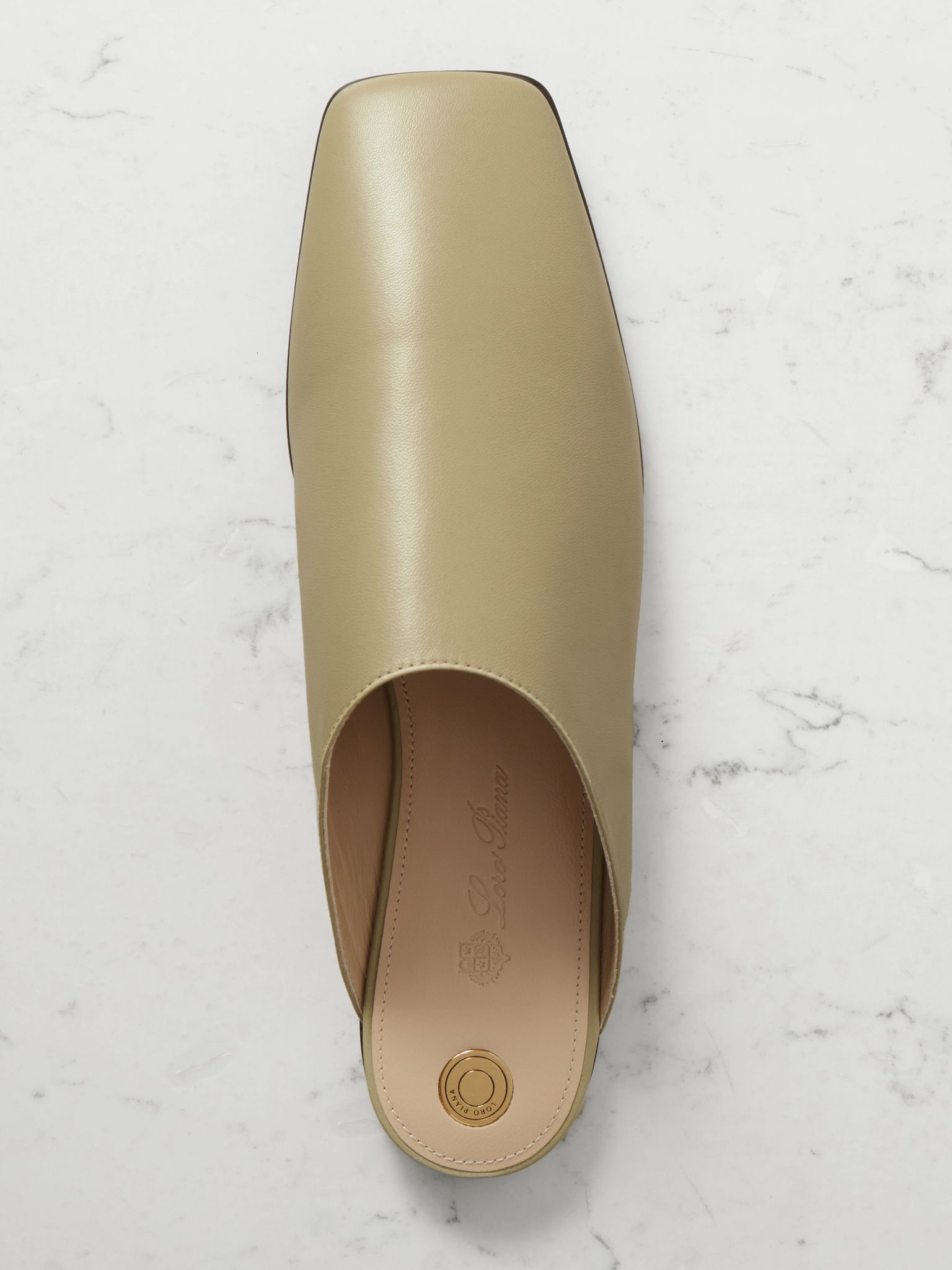 Alba leather slippers Sage green - 5