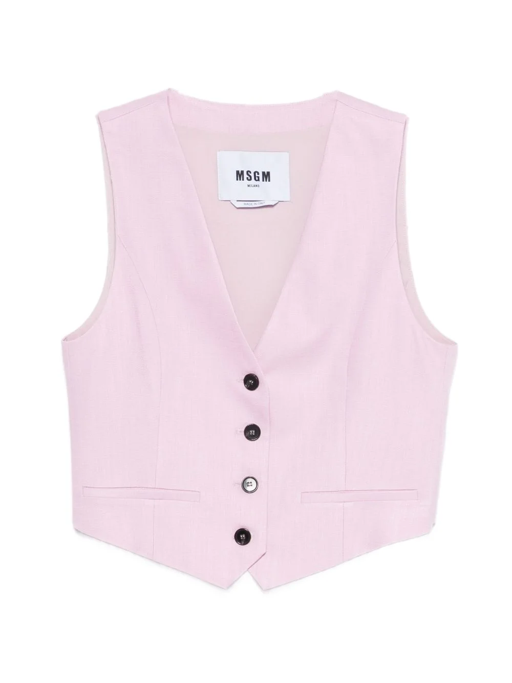 V-neck button-fastening gilet - 1