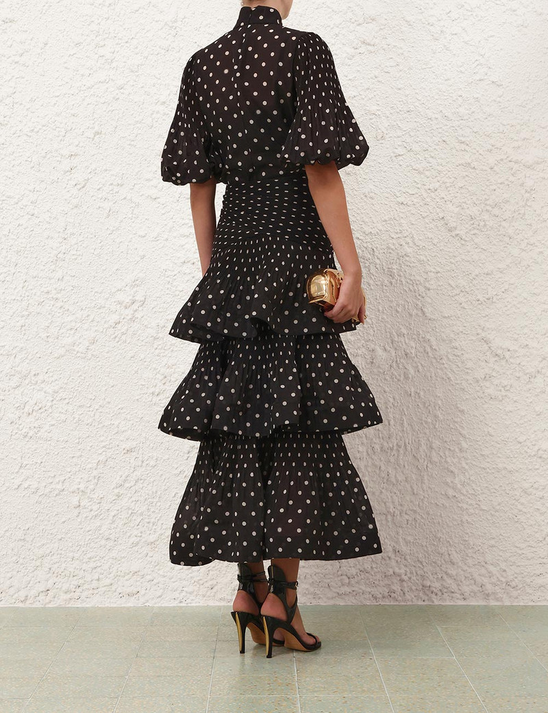 PLEATED TIERED MIDI SKIRT 4