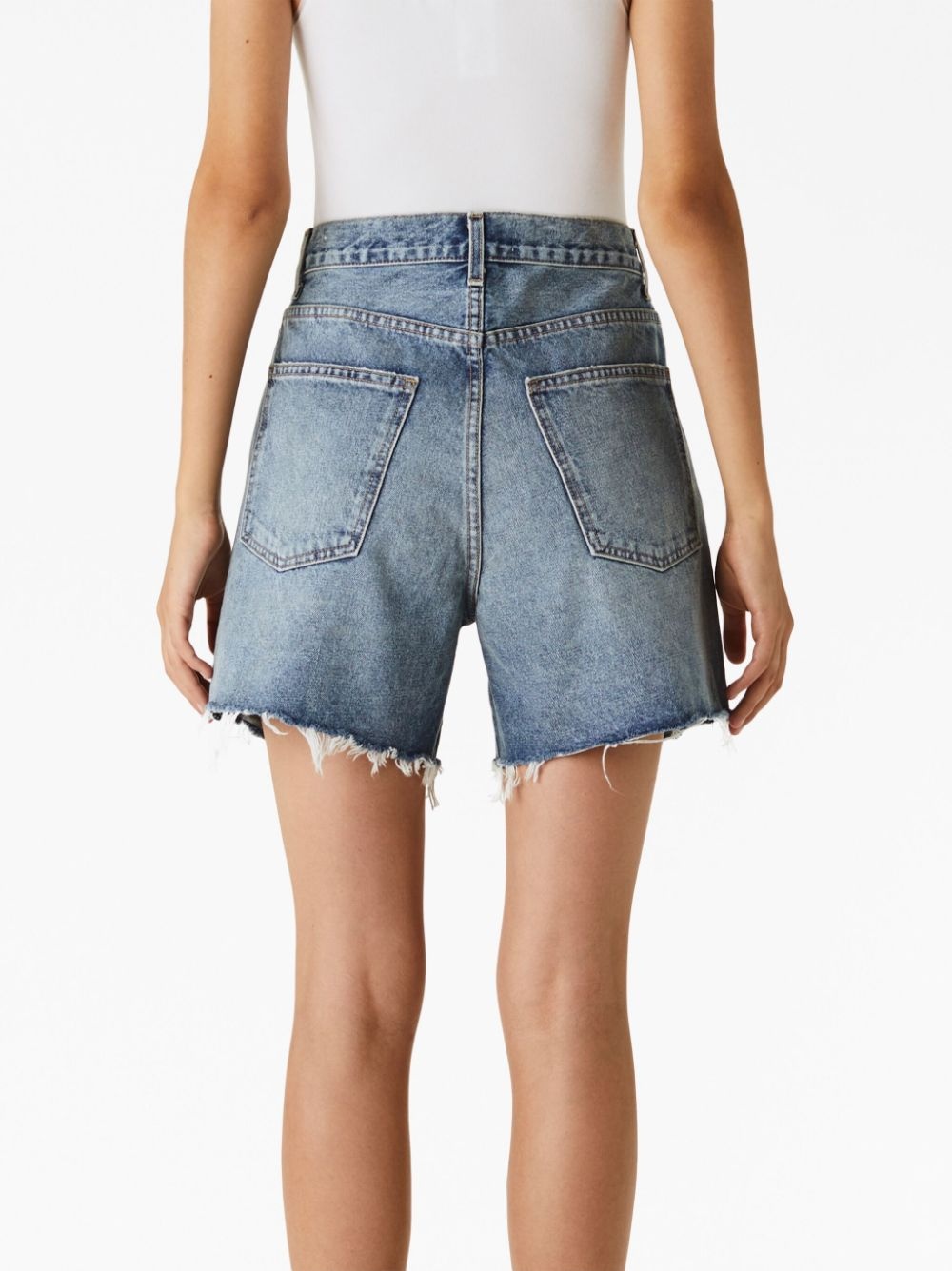 high-waist denim shorts - 3