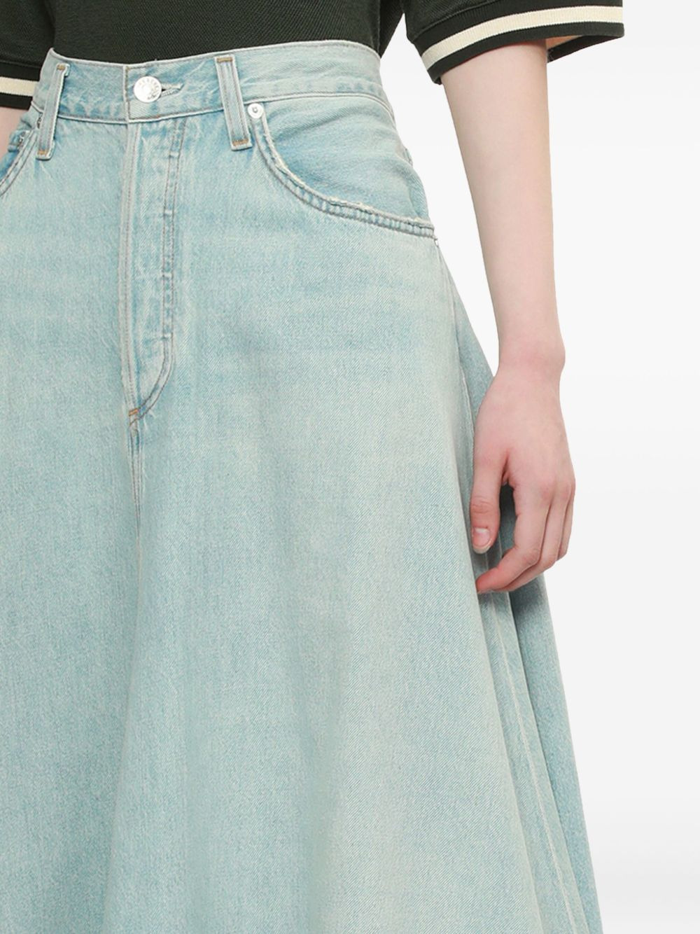 denim flared maxi skirt - 5
