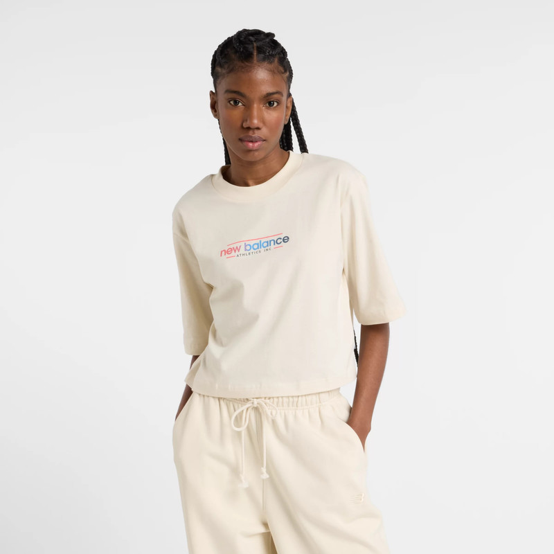Women's Center Multi Color Cropped T-Shirt - 1