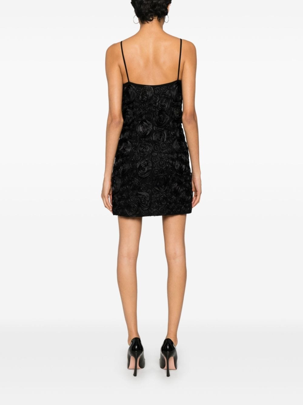 floral-appliqué mini dress - 4