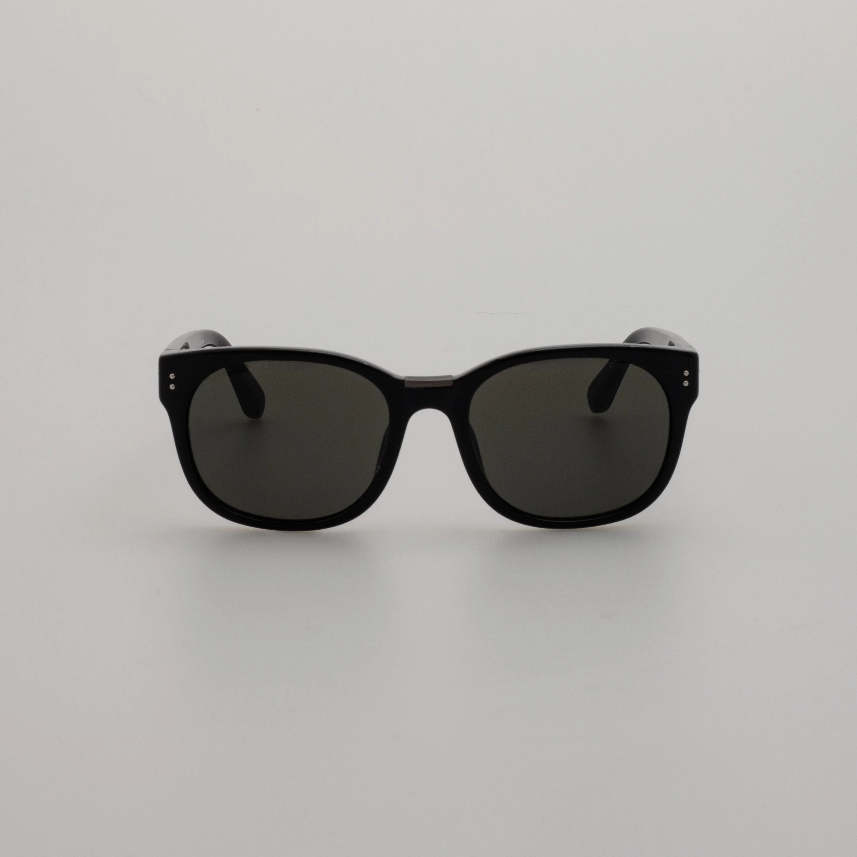 CEDRIC RECTANGULAR SUNGLASSES IN BLACK AND NICKEL - 1