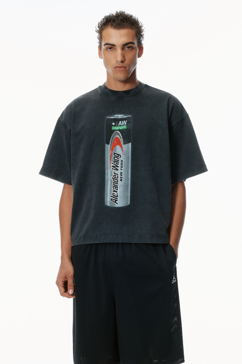 Unisex Battery Logo-Print Graphic T-Shirt 2