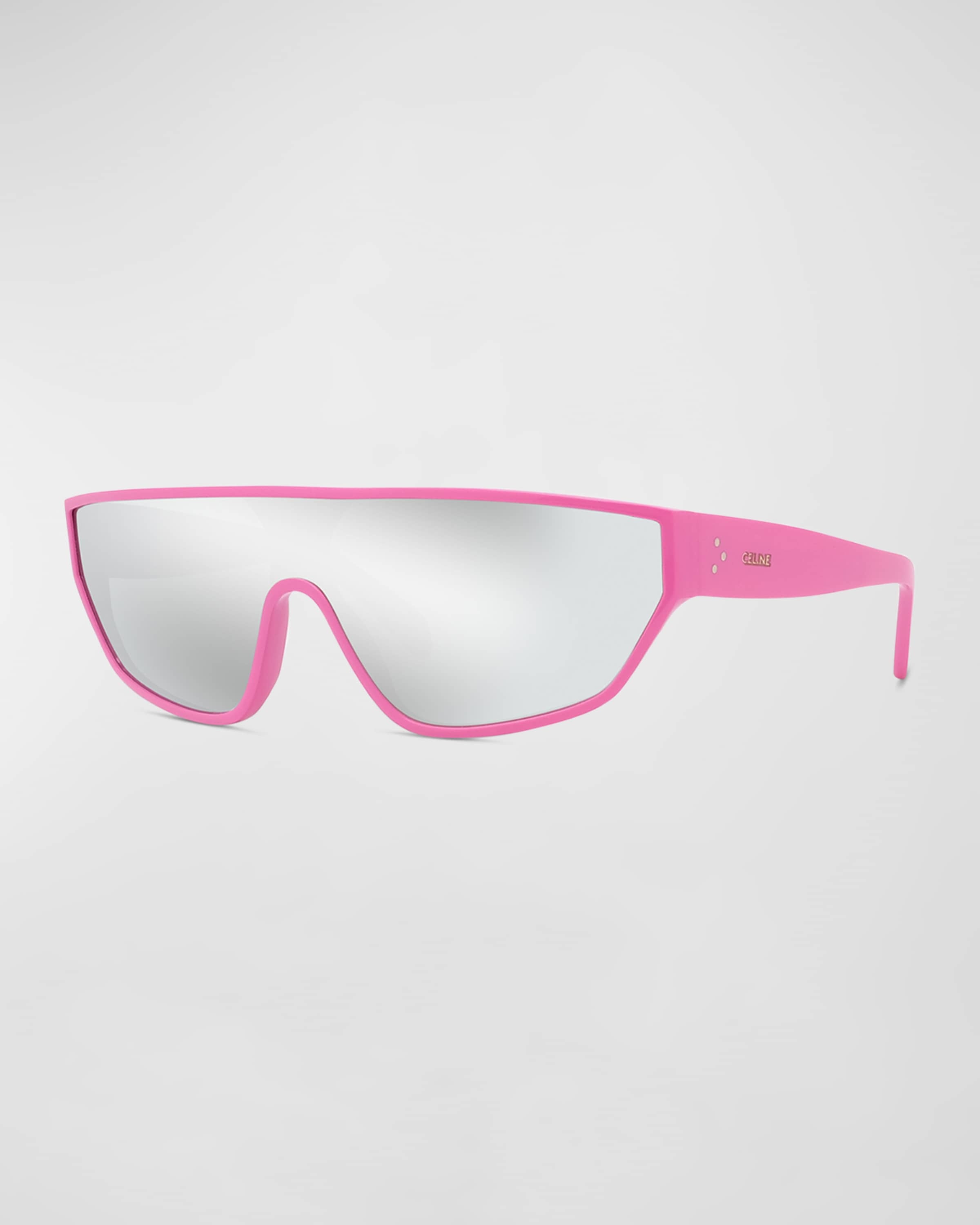 Mirrored Acetate Shield Sunglasses - 1