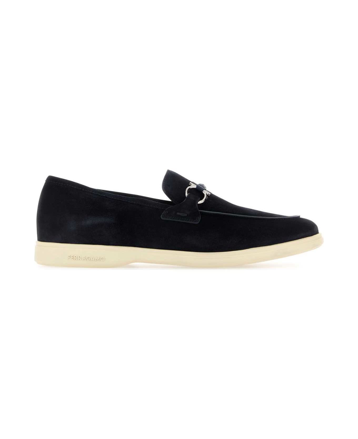Navy Blue Suede Cosimo Loafers - 1