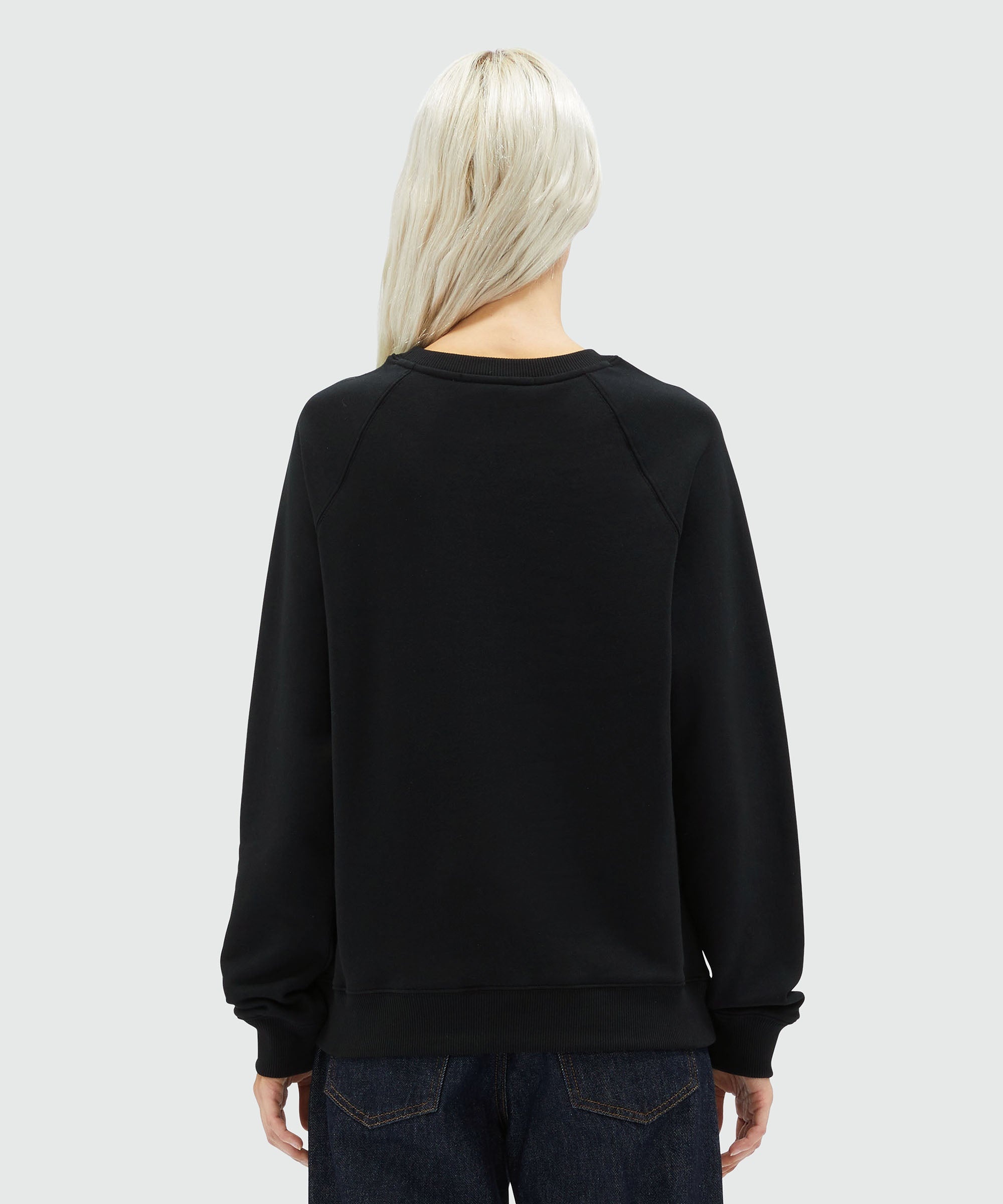 Black jersey sweatshirt with pink brushstroke logo - 3