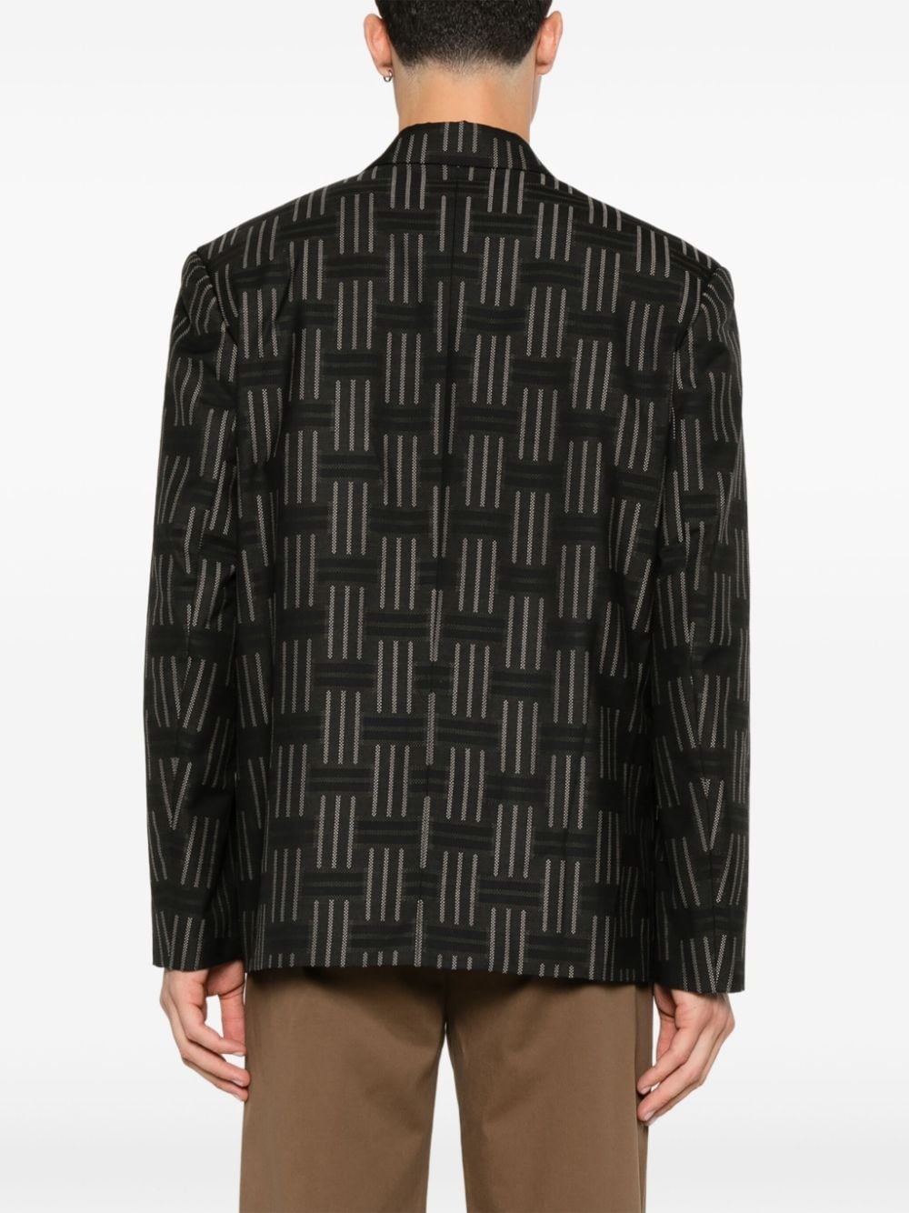 patterned-jacquard blazer - 4