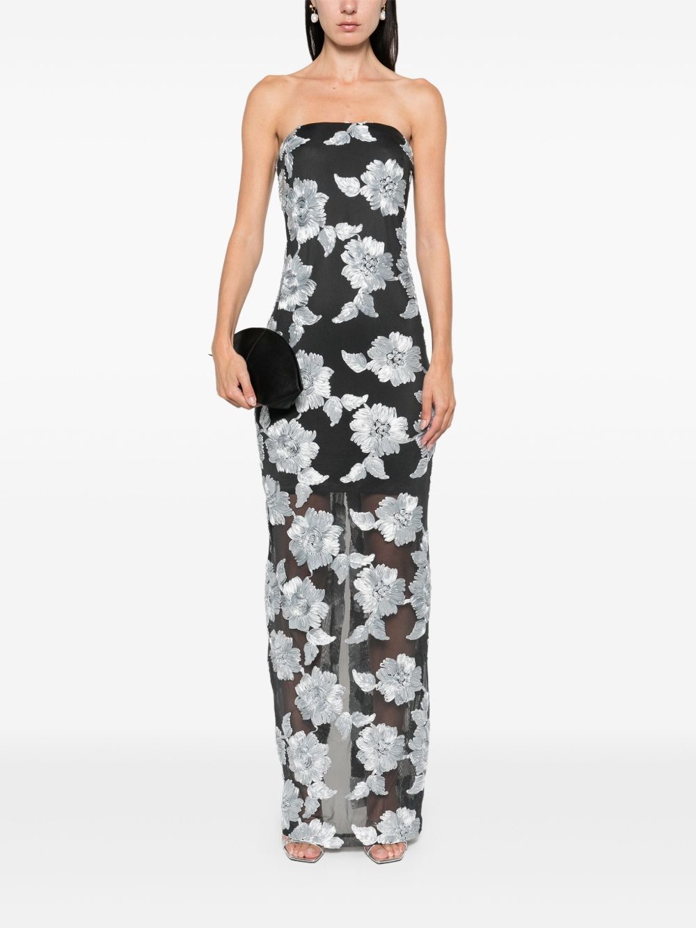flower mesh maxi dress - 2