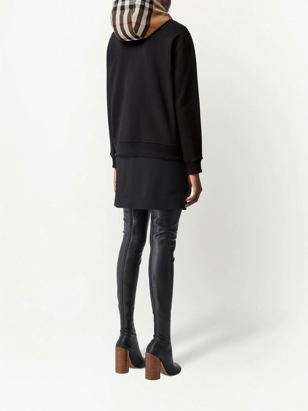 check cotton hoodie - 4