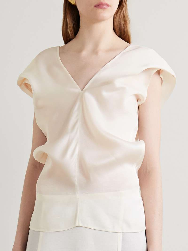 Ami Draped Silk-gazar Top 4