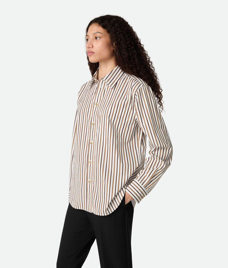 Bottega Veneta Striped Cotton Poplin Shirt outlook
