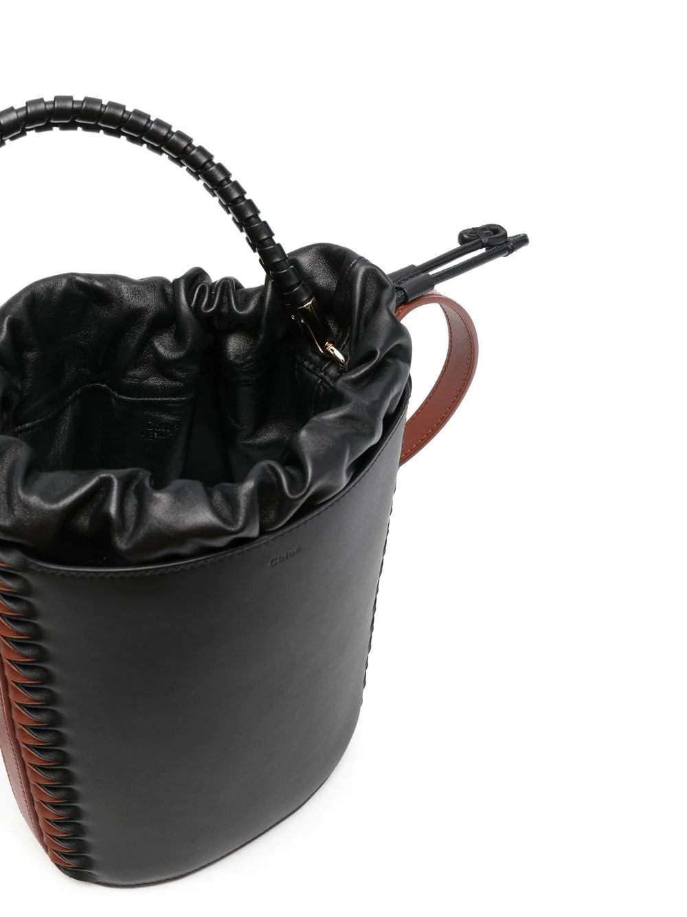 colour-block leather bucket-bag - 5