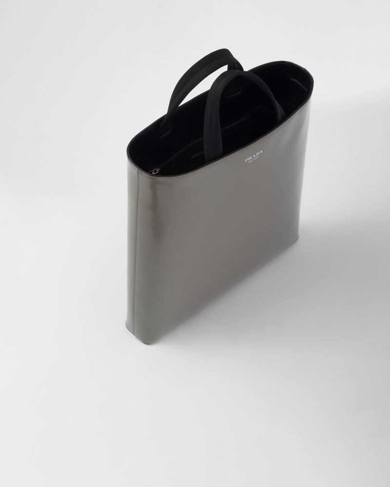 Prada Brushed leather tote with water bottle outlook