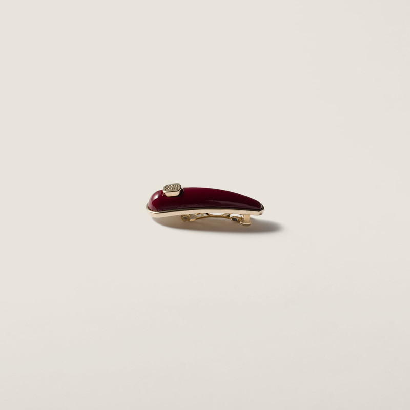 Patent leather hair clip 1