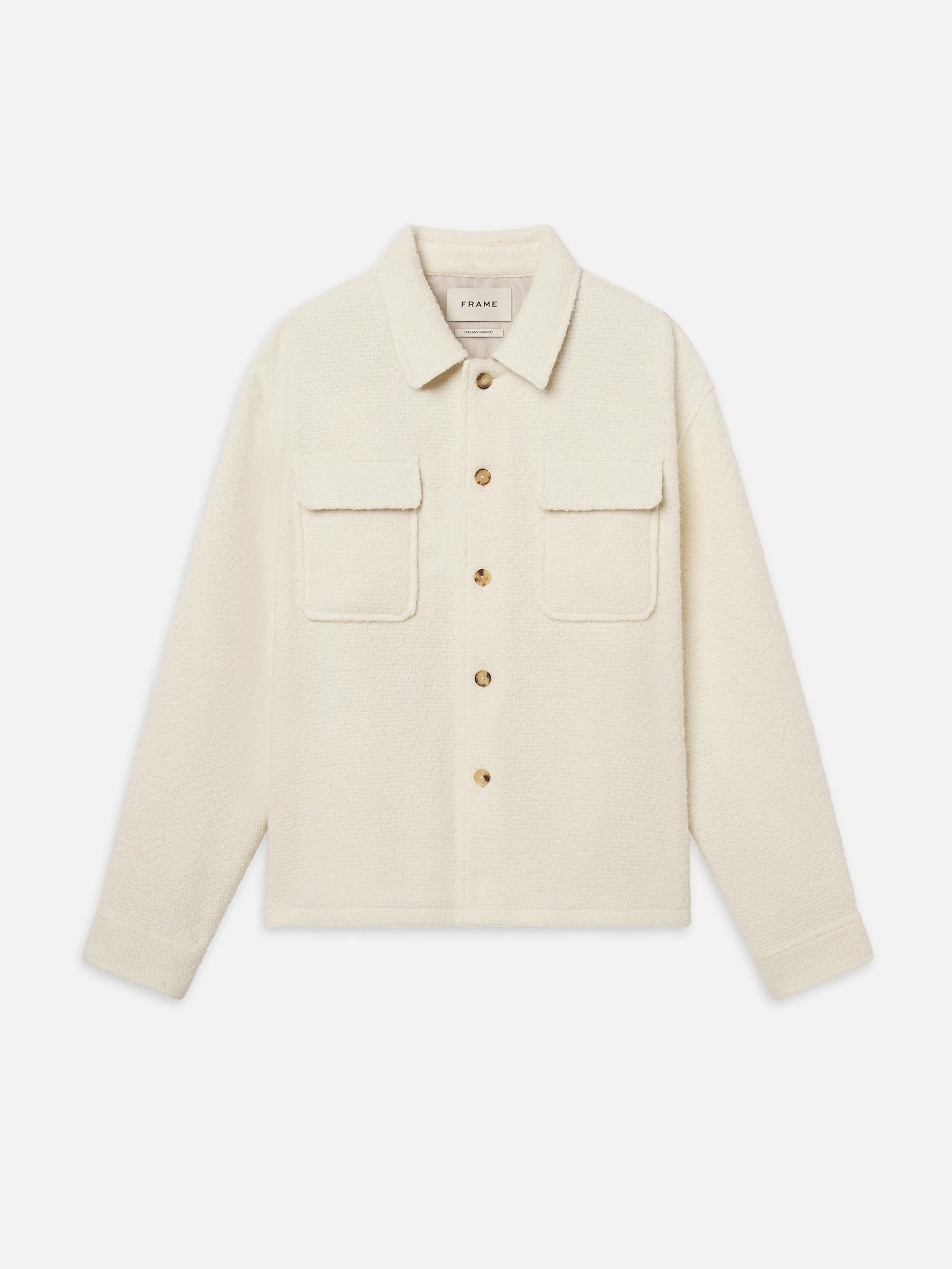 Tweed Overshirt in Warm White - 1