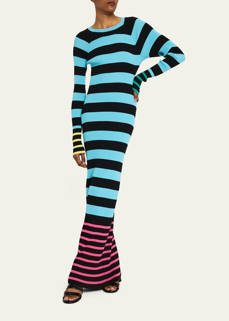 ZANKOV Sam Stripe Long-Sleeve Maxi Dress outlook