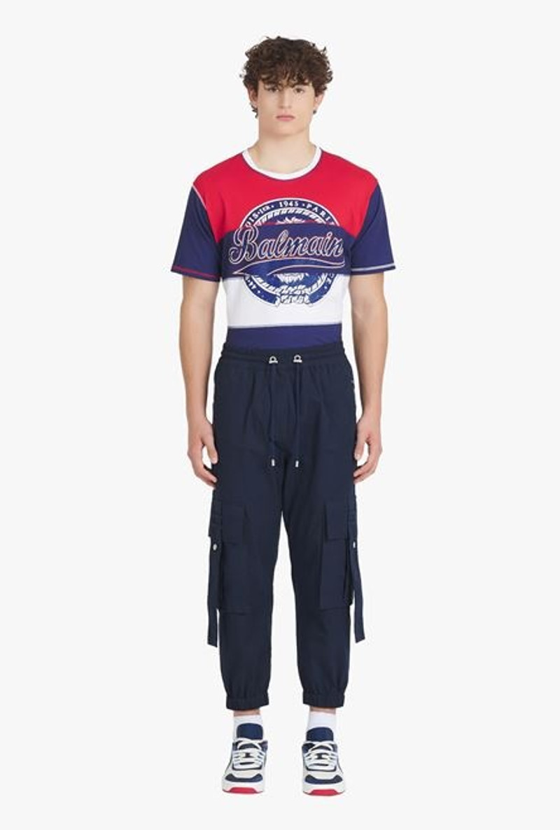 HIGH SUMMER CAPSULE - Navy blue cotton cargo pants 4