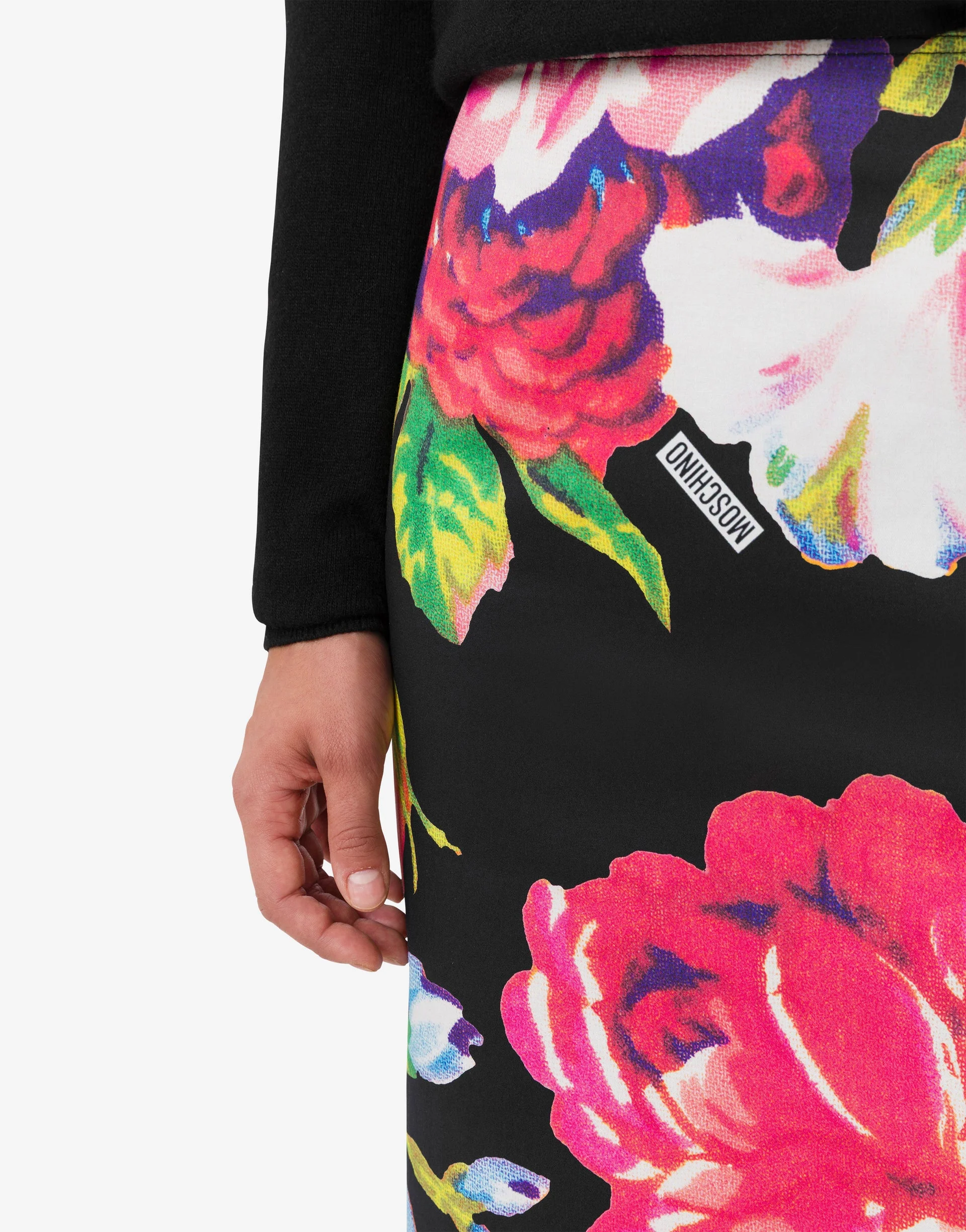 PRINTED STRETCH COTTON SKIRT - 1