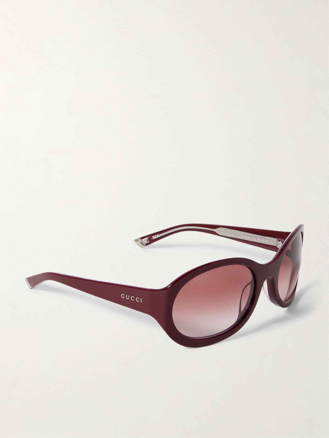 Round-frame acetate sunglasses Burgundy - 3