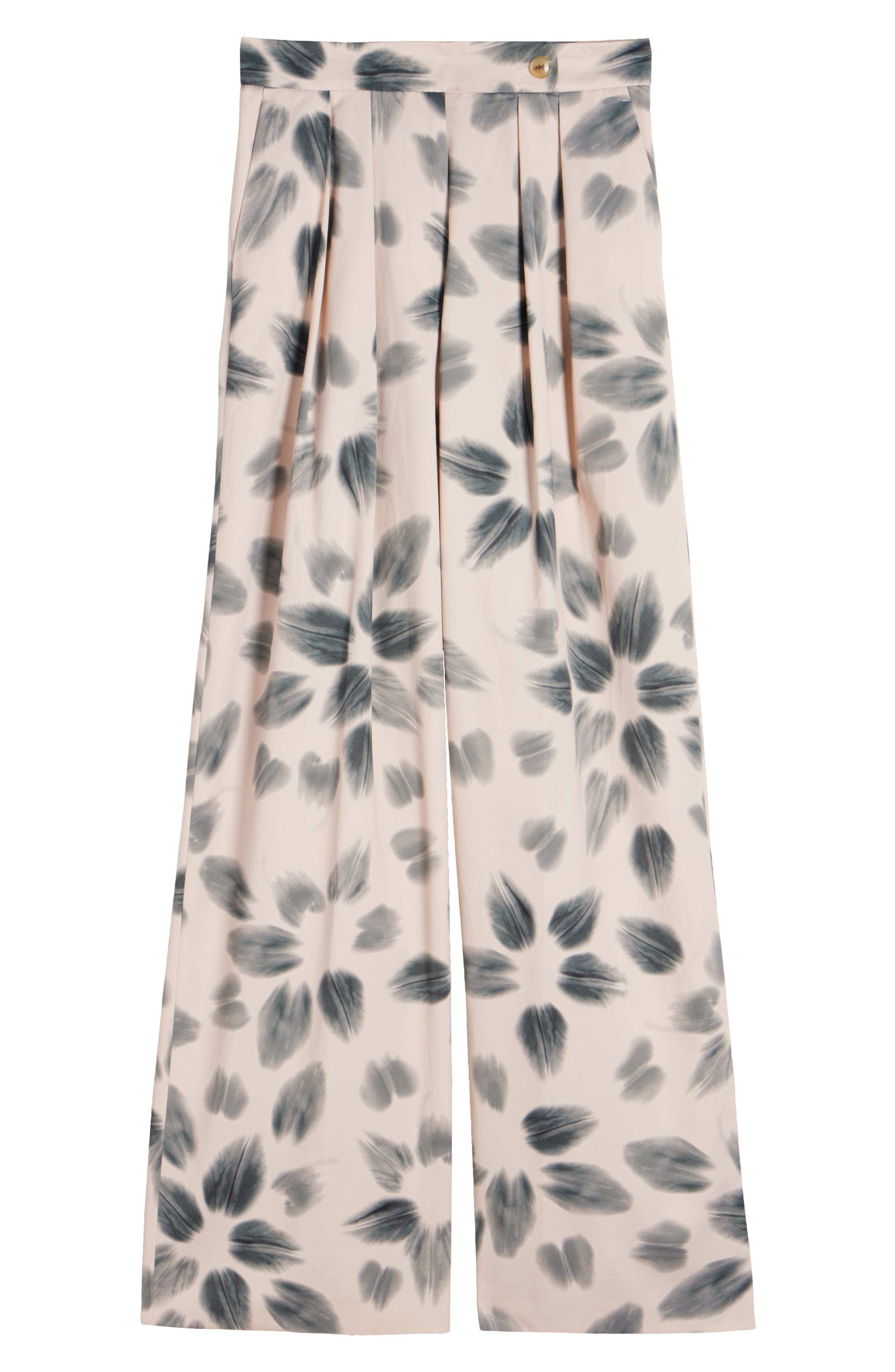 Dries Van Noten Pamplona Floral Pleated Wide Leg Pants in Blush at Nordstrom - 6