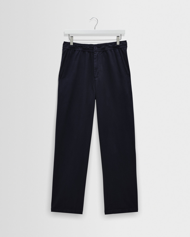 Hyde - Navy Organic Cotton Twill Straight Fit Trousers 1