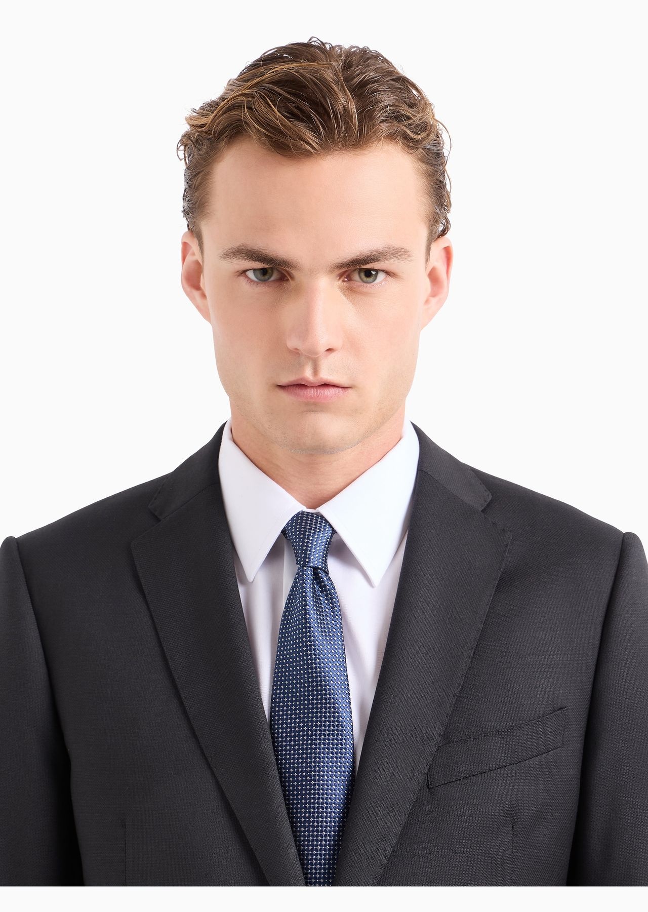 Pure silk tie with jacquard micro-motif - 4