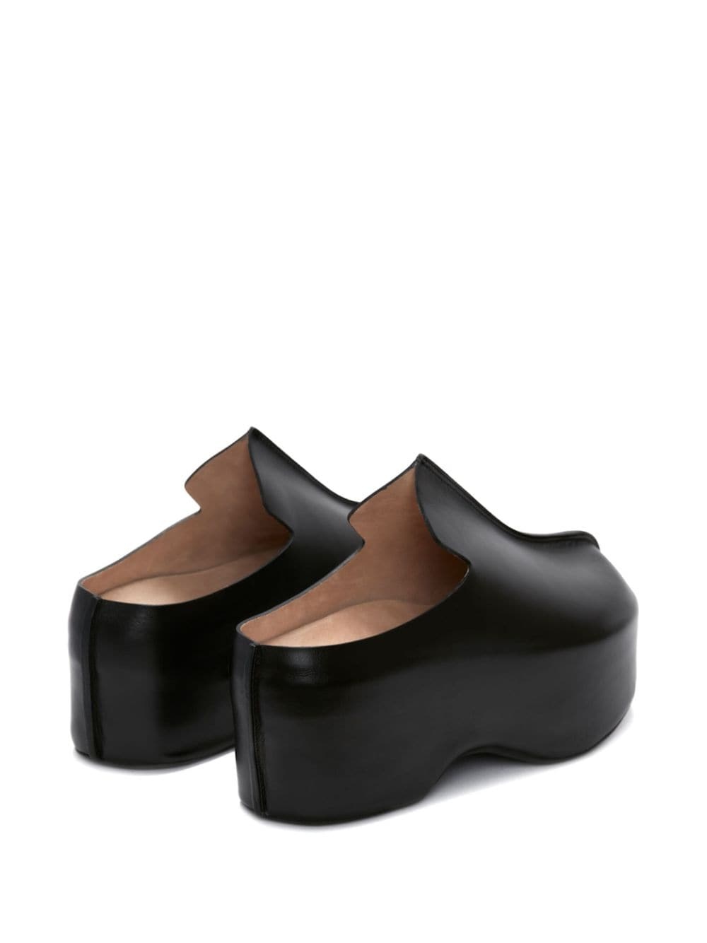 leather platform loafers - 3