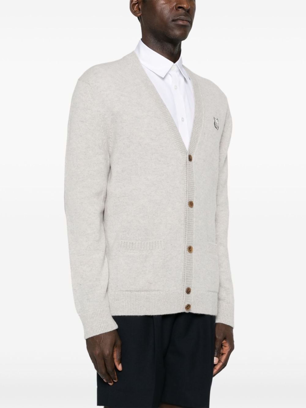 Fox-motif wool cardigan - 3