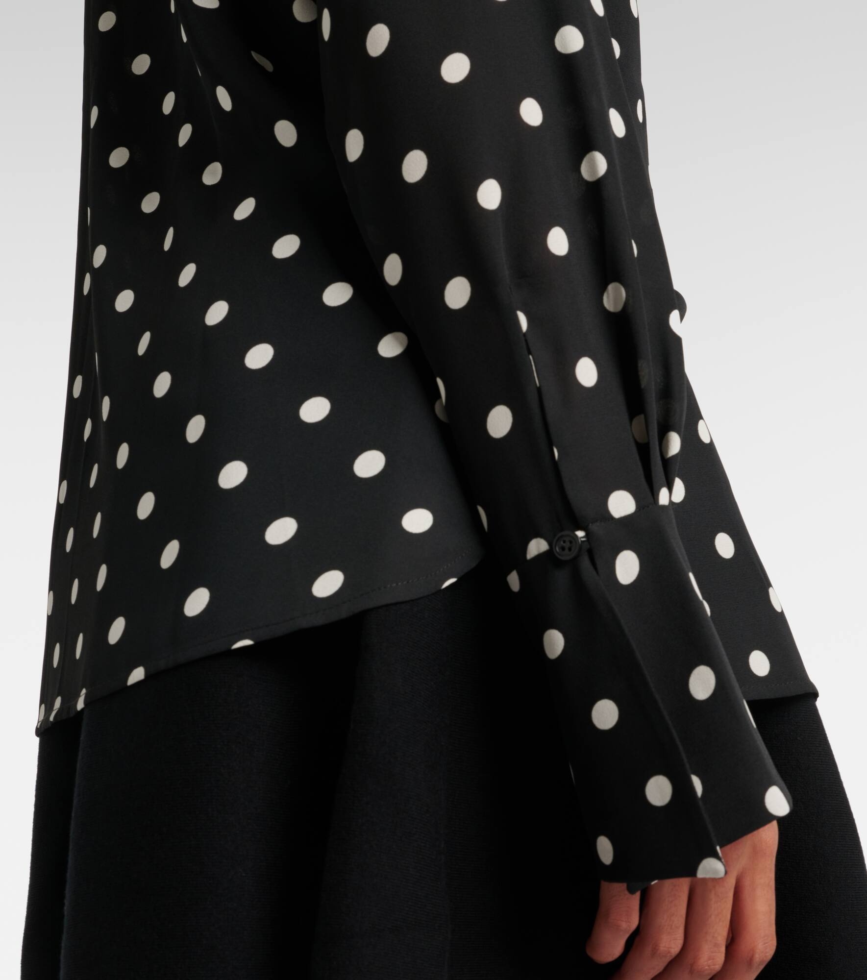 Polka-dot crêpe de chine shirt - 6