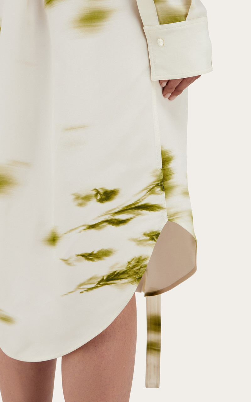 Printed Shirt Dress white 6