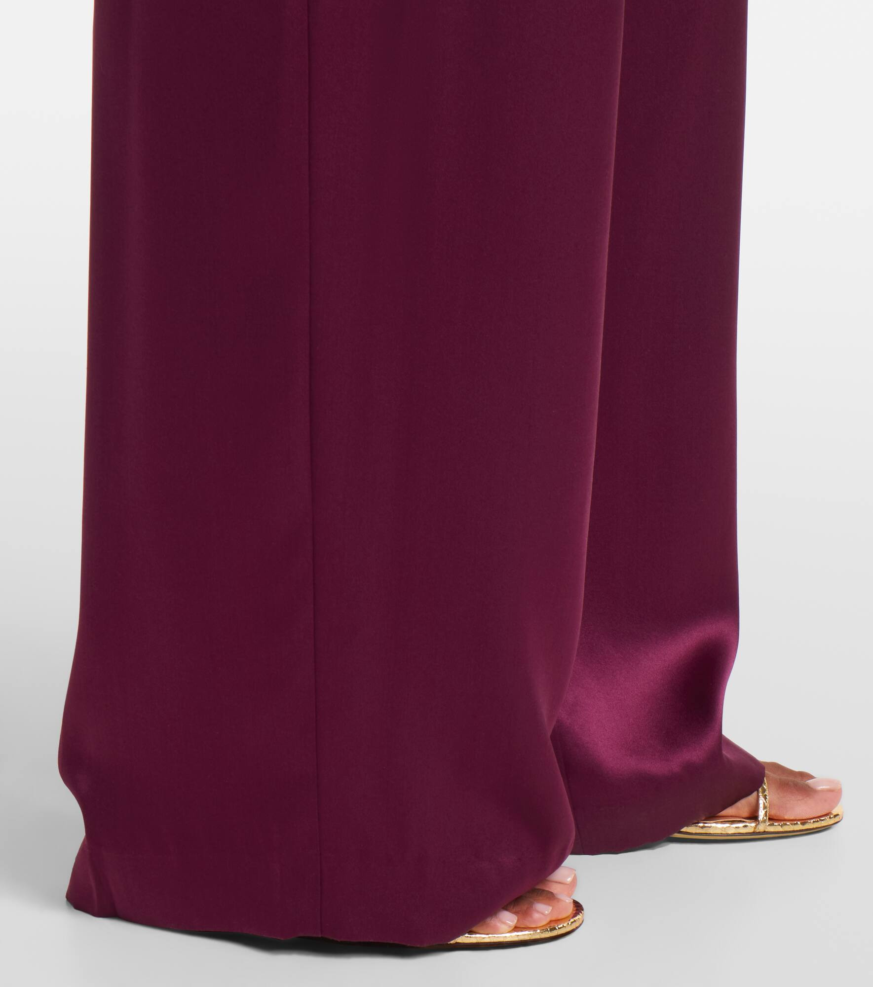 High-rise silk wide-leg pants - 5