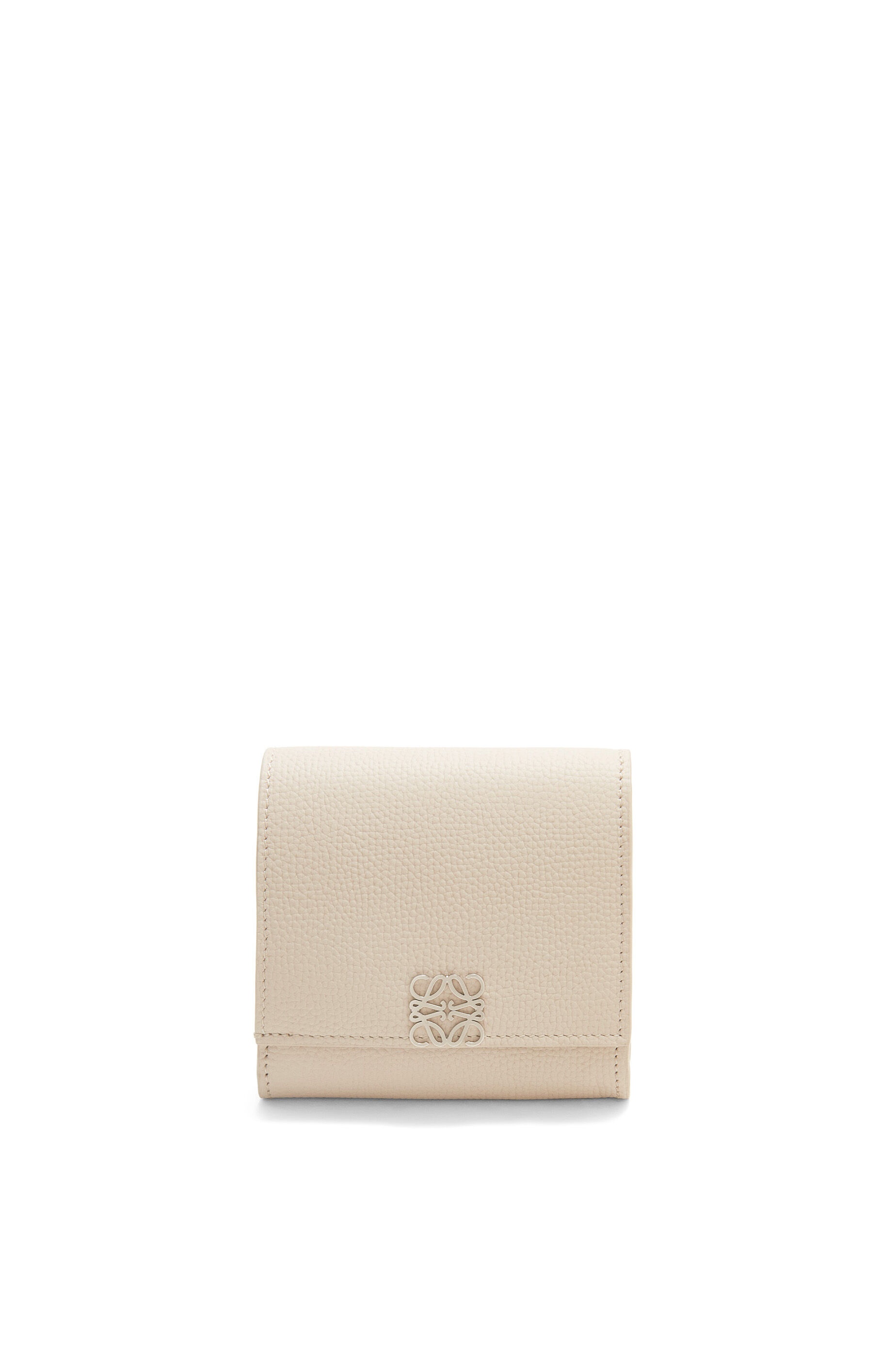 Anagram compact flap wallet in pebble grain calfskin - 1