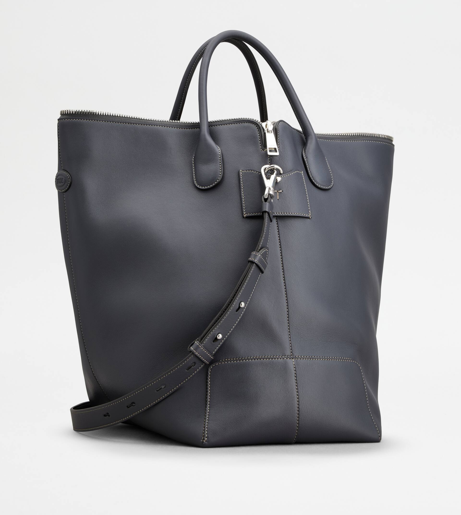 TOD'S DI BAG SWING IN LEATHER LARGE - GREY - 2